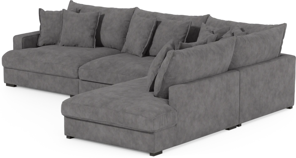 Rossi - 3-sits soffa med divan höger - Grå