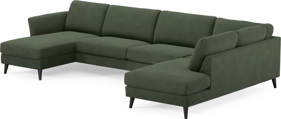 Bridge - 3-sits soffa med schäslong vänster och divan höger - Grön