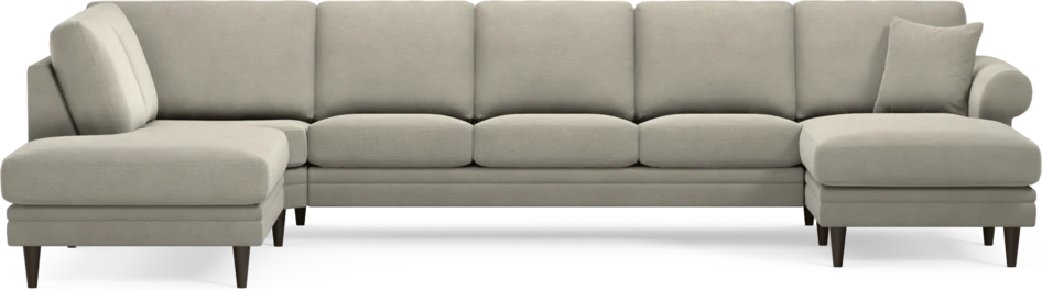 Eden - 3-sits soffa med divan vänster och schäslong höger - Brun
