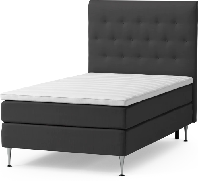 Roma Family, Kontinentalsäng, enkelsäng med bäddmadrass och sänggavel pikerad, B 105-140