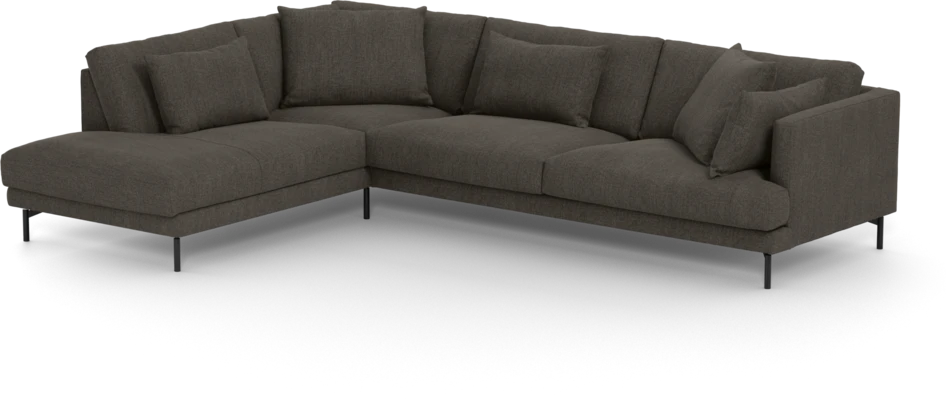 Harper - 3-sits soffa med divan vänster - Brun