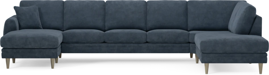 Eden - 3-sits soffa med schäslong vänster och divan höger - Blå