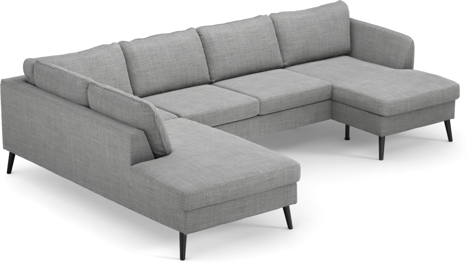 County - 3-sits soffa med divan vänster och schäslong höger - Grå