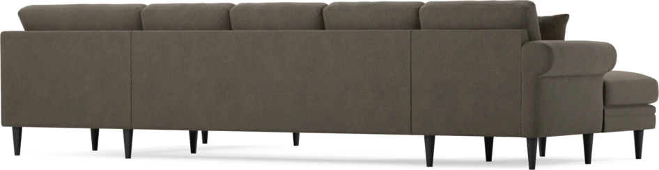 Eden - 3-sits soffa med schäslong vänster och divan höger - Brun