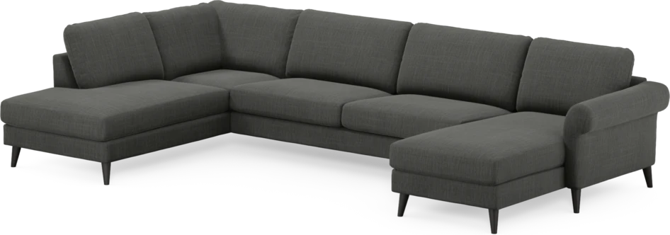Bridge - 3-sits soffa med divan vänster och schäslong höger - Grå