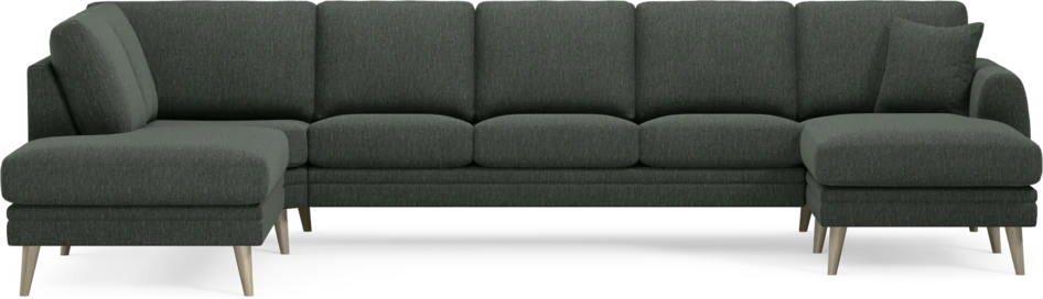 Eden - 3-sits soffa med divan vänster och schäslong höger - Grön