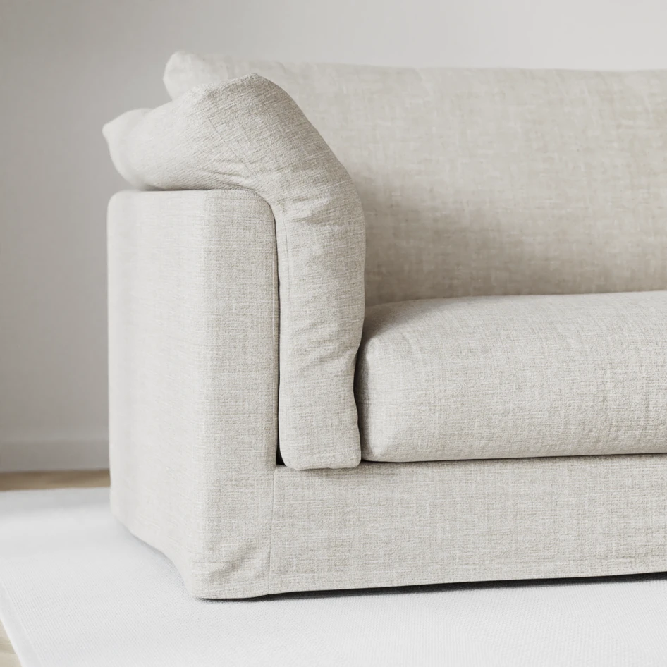 Cherrie - 3-sits soffa med schäslong vänster, med kappa - Beige