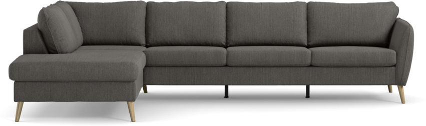 County - 3-sits soffa med divan vänster - Brun