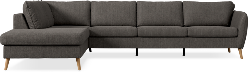 County - 3-sits soffa med divan vänster - Brun