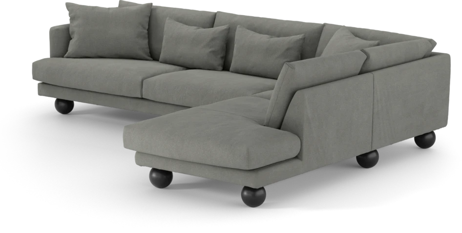 Harper - 3-sits soffa med divan höger - Grå