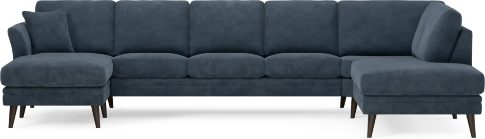 Eden - 3-sits soffa med schäslong vänster och divan höger - Blå