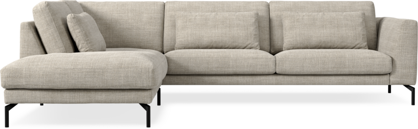 Willow - 3-sits soffa med divan vänster, fast klädsel - Beige