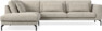 Willow - 3-sits soffa med divan vänster, fast klädsel - Beige