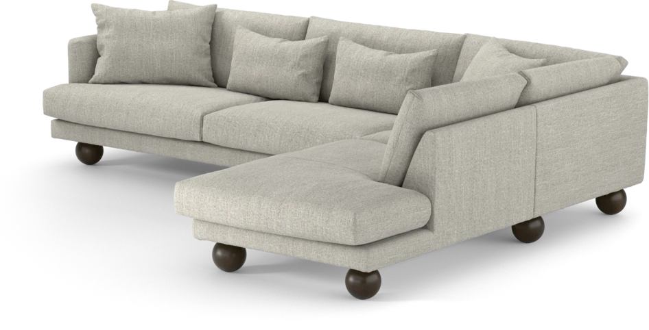 Harper - 3-sits soffa med divan höger - Vit