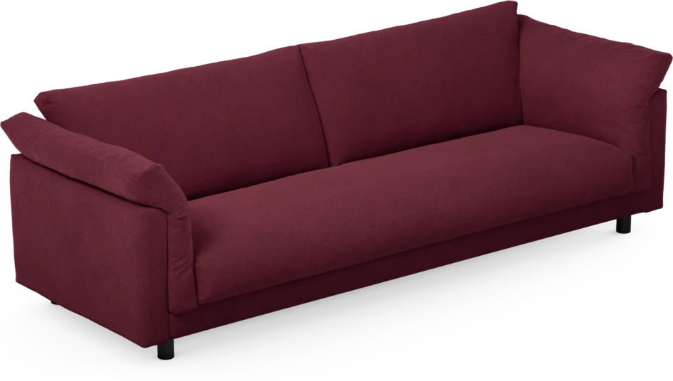 Cherrie - 4-sits soffa, hel dyna, fast klädsel - Röd