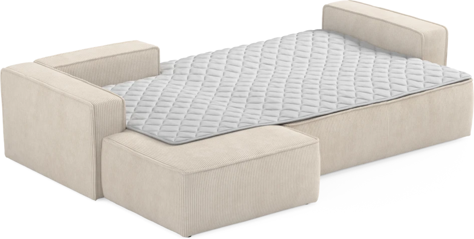 Ide - Bäddsoffa 3-sits med schäslong vänster - Vit
