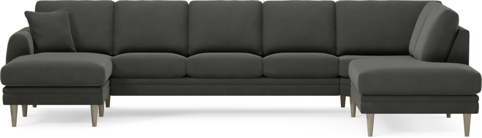 Eden - 3-sits soffa med schäslong vänster och divan höger - Grå