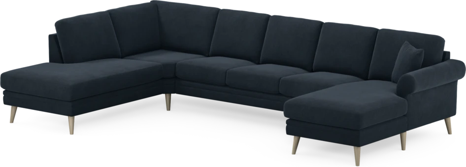 Eden - 3-sits soffa med divan vänster och schäslong höger - Blå