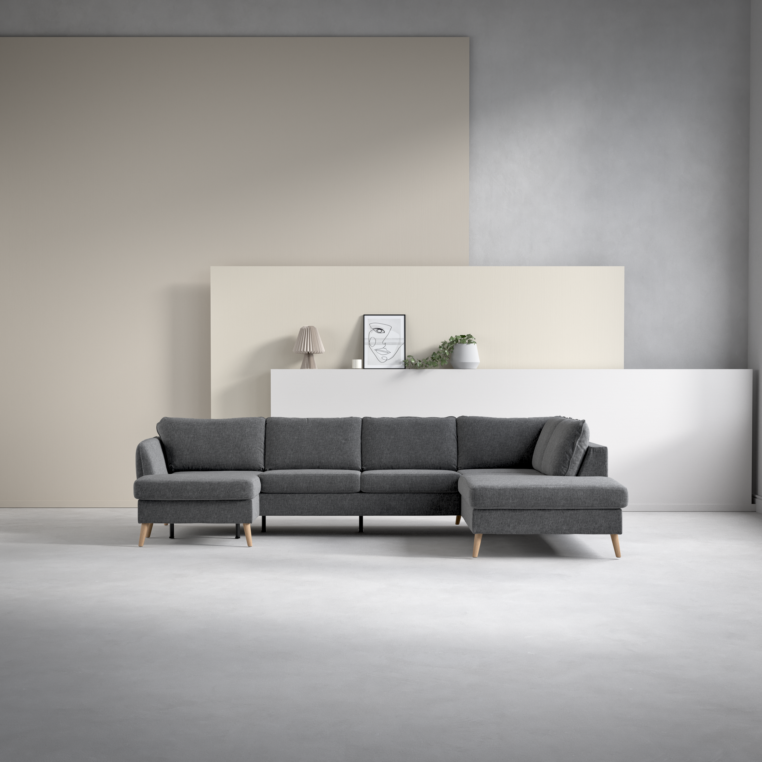 County - 3-sits soffa med schäslong vänster och divan höger - inspiration