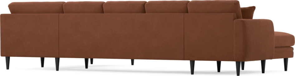 Eden - 3-sits soffa med schäslong vänster och divan höger - Orange