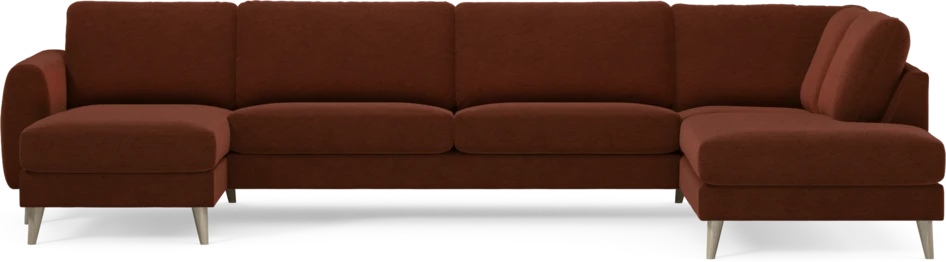 Bridge - 3-sits soffa med schäslong vänster och divan höger - Orange