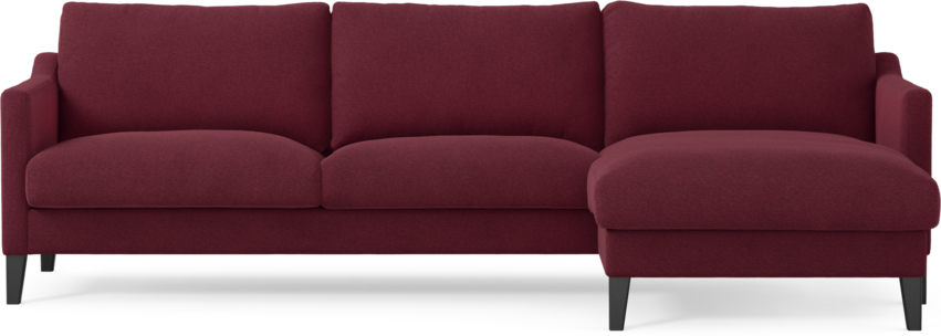 Winston - 3-sits soffa med schäslong, vändbar - Röd