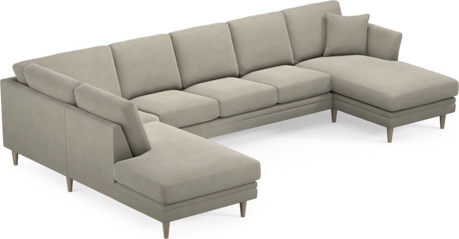 Eden - 3-sits soffa med divan vänster och schäslong höger - Brun