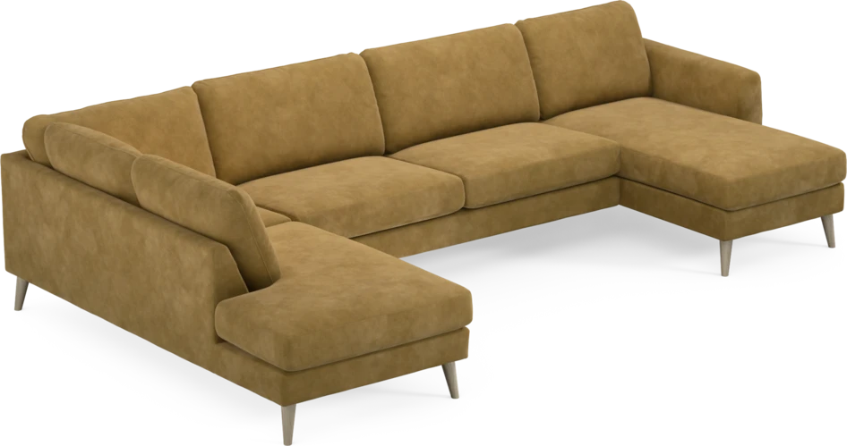 Bridge - 3-sits soffa med divan vänster och schäslong höger - Gul