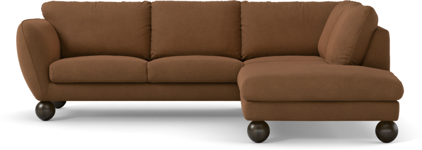 Madison - 2-sits soffa med divan höger - Brun