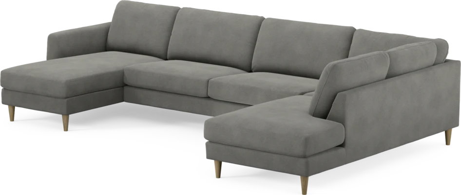 Bridge - 3-sits soffa med schäslong vänster och divan höger - Grå