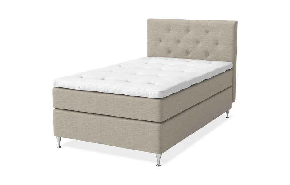 Sleep Delux - Kontinentalsäng, enkelsäng med bäddmadrass Sleep Delux vit - Beige