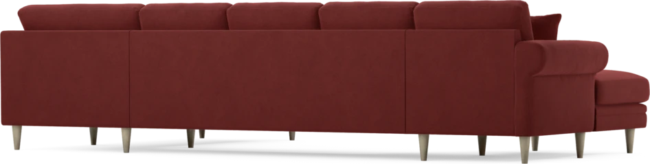 Eden - 3-sits soffa med schäslong vänster och divan höger - Röd