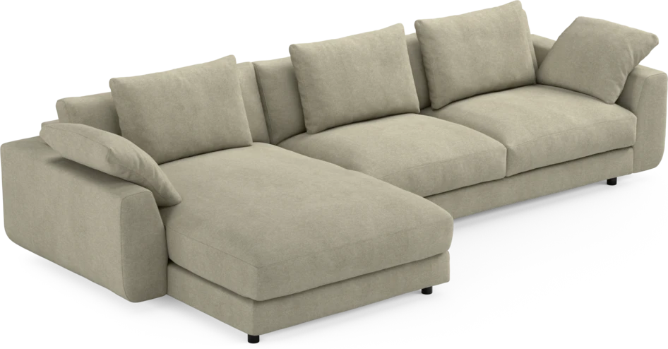 Amie - 3-sits med schäslong vänster - Beige