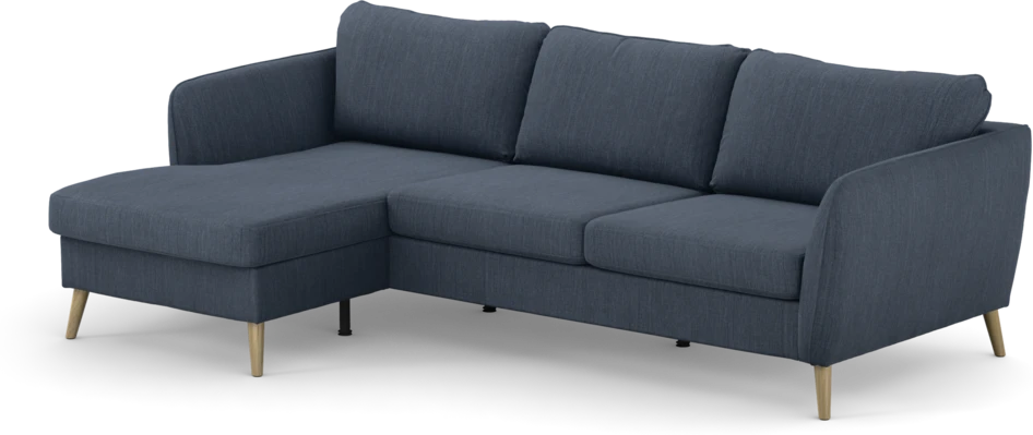 County - 3-sits soffa med flyttbar schäslong - Blå