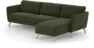 Bridge - 3-sits soffa med schäslong höger - Grön