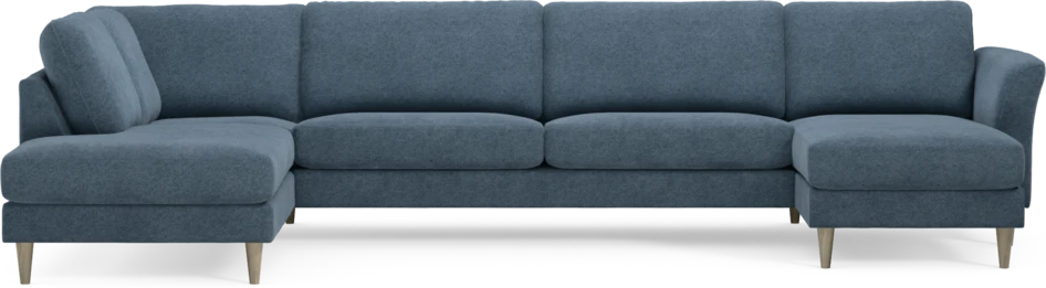 Bridge - 3-sits soffa med divan vänster och schäslong höger - Blå