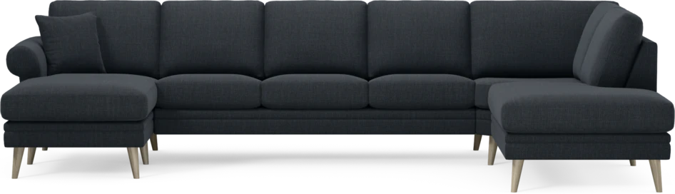 Eden - 3-sits soffa med schäslong vänster och divan höger - Blå