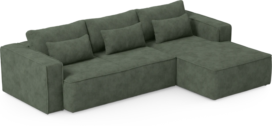 Ide - Bäddsoffa 3-sits med schäslong höger - Grön