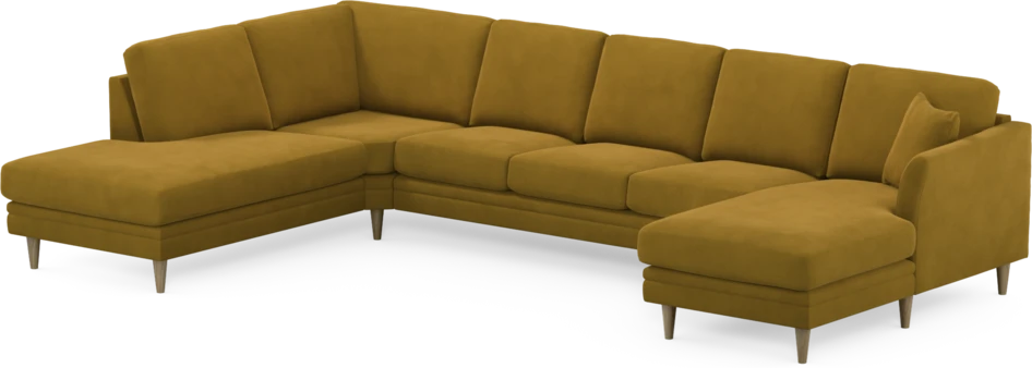 Eden - 3-sits soffa med divan vänster och schäslong höger - Gul