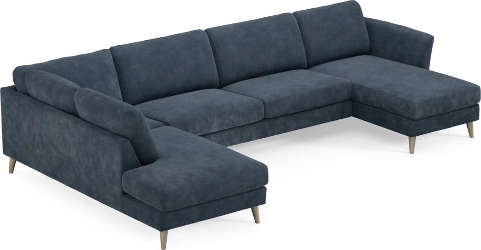 Bridge - 3-sits soffa med divan vänster och schäslong höger - Blå