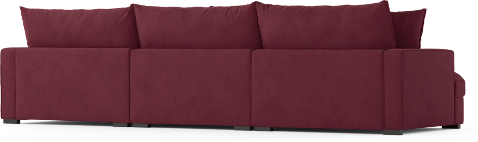 Rossi - 3-sits soffa med schäslong höger - Röd
