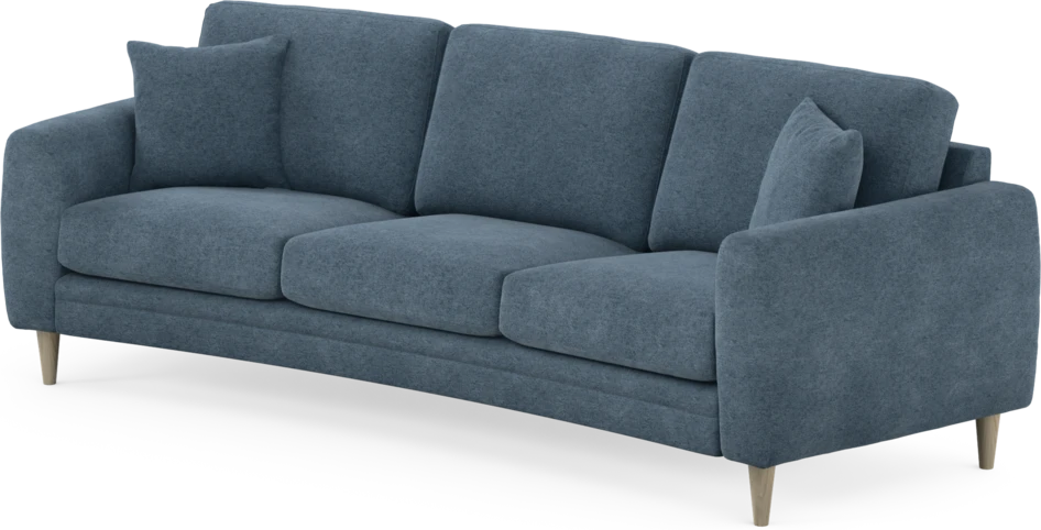 Eden - 3-sits soffa svängd - Blå