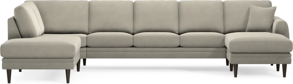 Eden - 3-sits soffa med divan vänster och schäslong höger - Brun