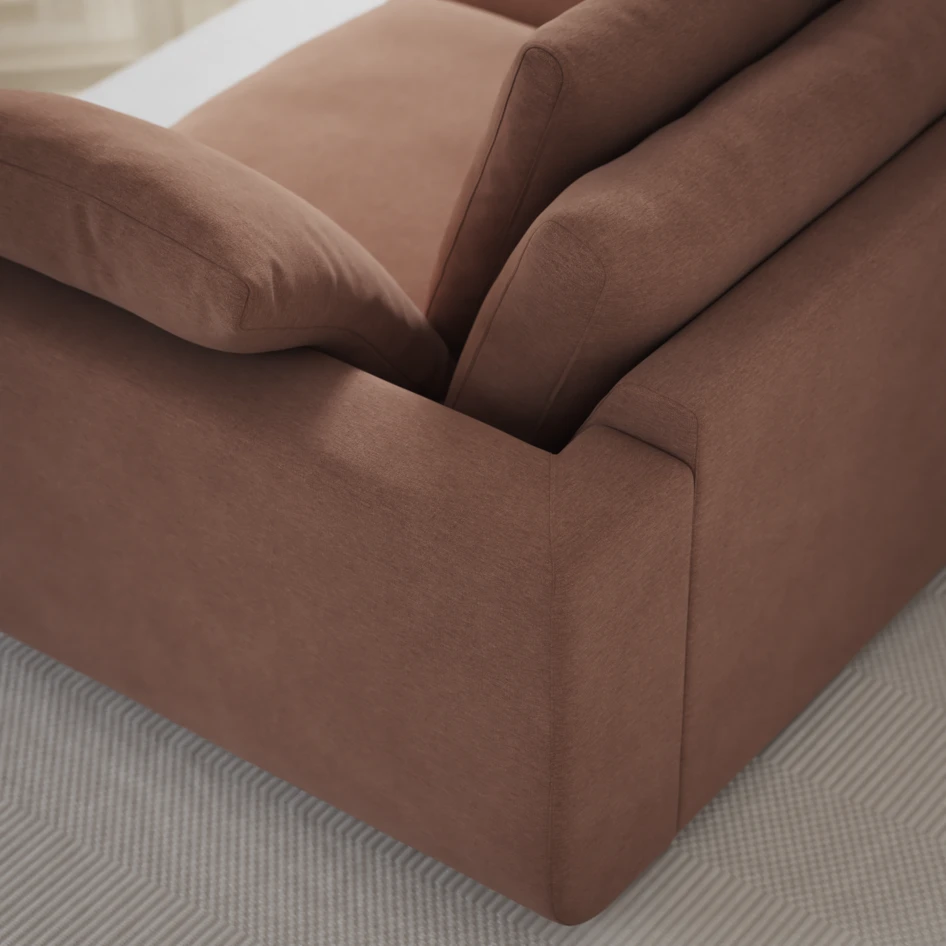 Amie - 3-sits med schäslong höger - Rosa