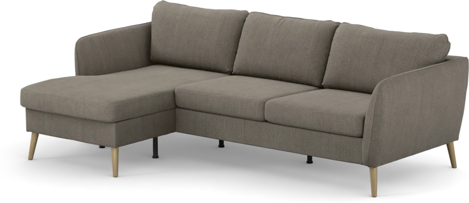 County - 3-sits soffa med flyttbar schäslong - Brun