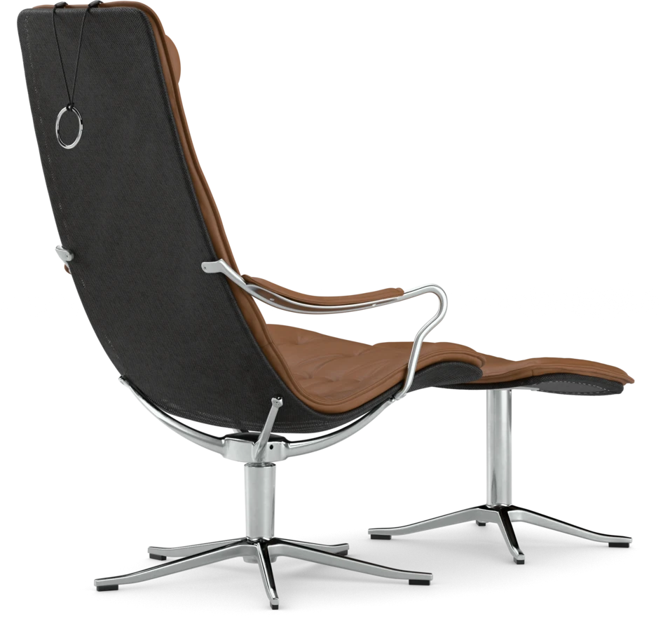 Moore - Fåtölj och fotpall - Brun