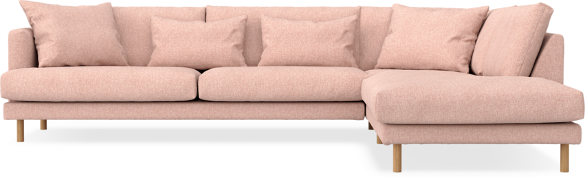Harper - 3-sits soffa med divan höger - Rosa