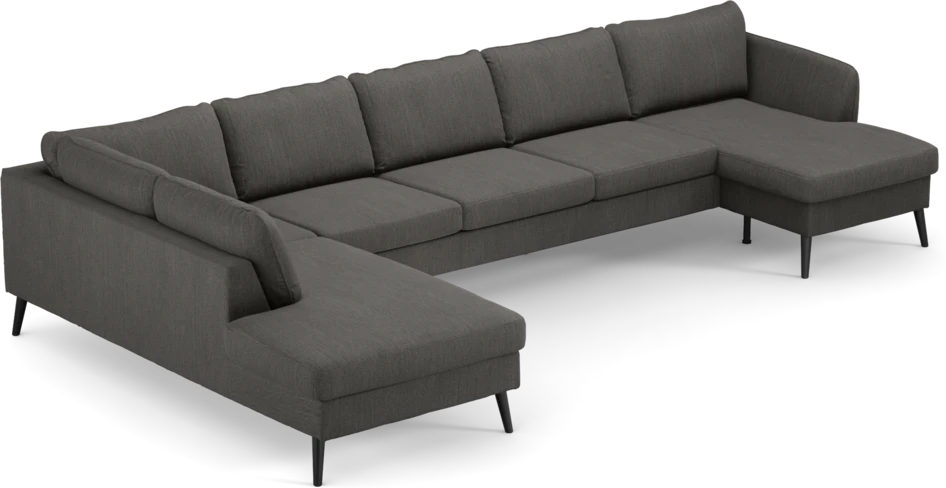 County - 4-sits soffa med divan vänster och schäslong höger - Brun