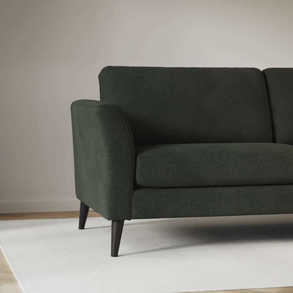 Bridge - 3-sits soffa med schäslong vänster och divan höger - Grön