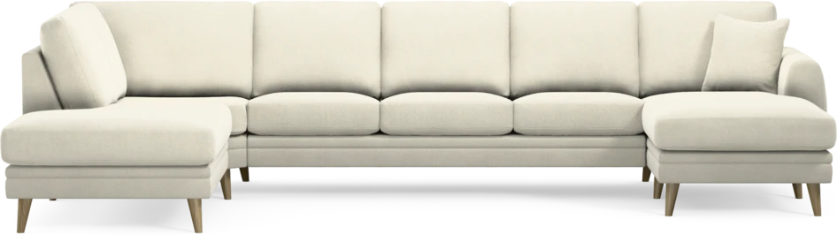 Eden - 3-sits soffa med divan vänster och schäslong höger - Vit